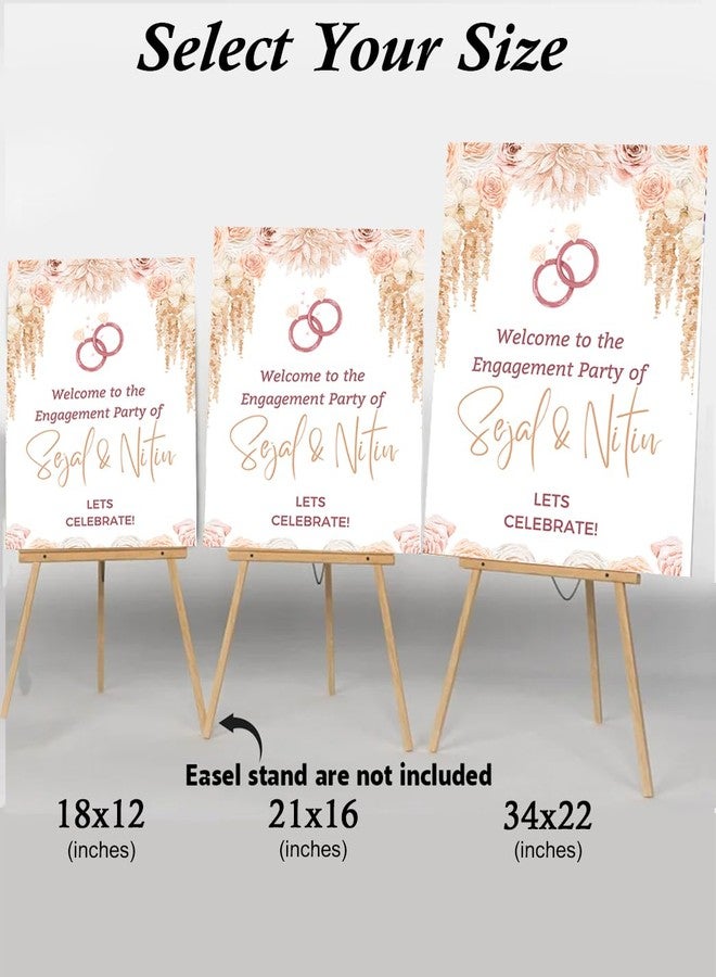 Theme My Party Custom Indian Traditional Engagement Ceremony Welcome Sign Board - Personalized Indian Pre Wedding Engagement Wedding Sign Board - Indian Ceremony Welcome Sign for Engagement Decoration - Image 4